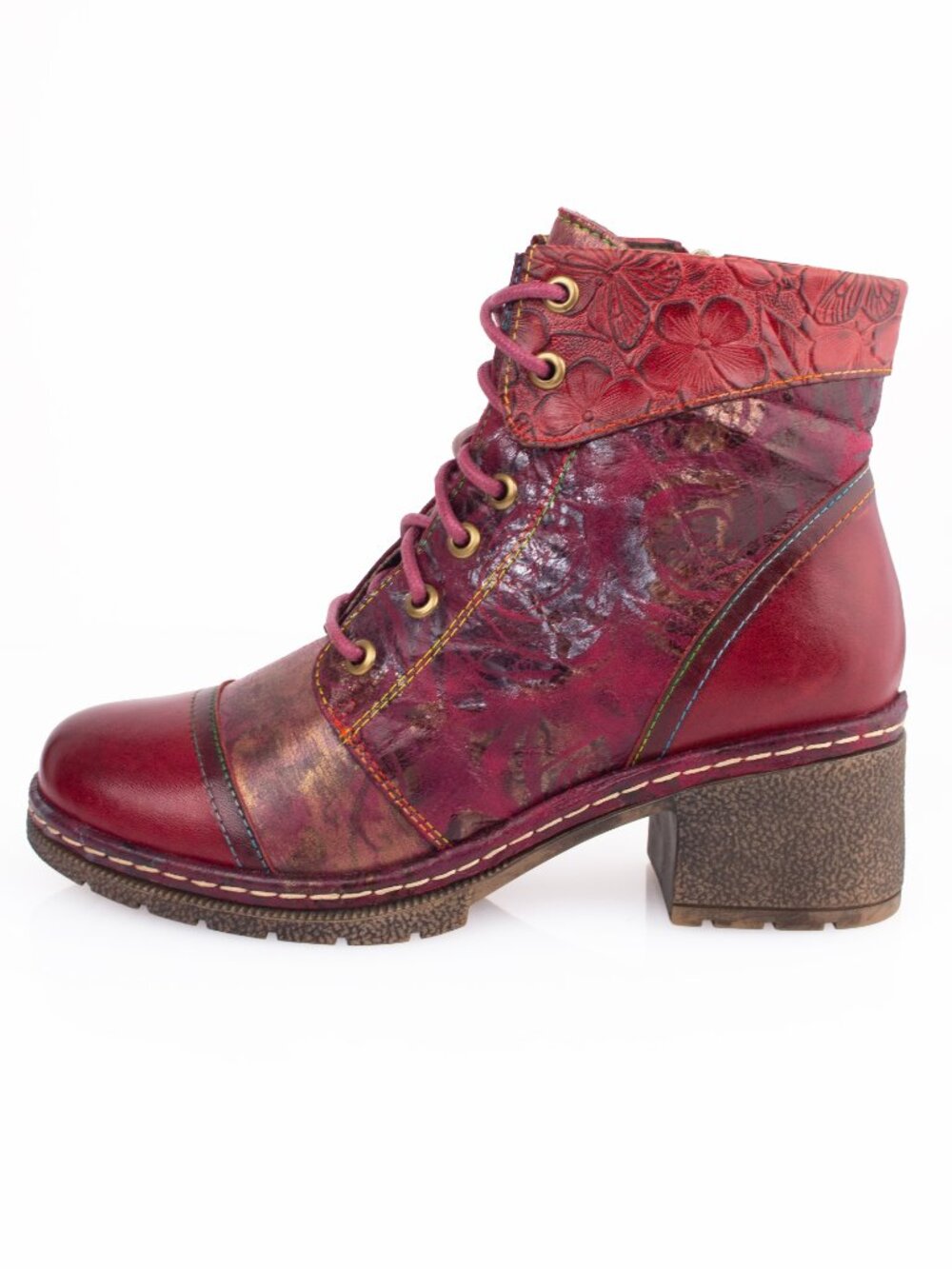 Spring Step L’Artiste Fallinluv Bordeaux Leather LaceUp Boots Size 37 / US 7 - Picture 7 of 16